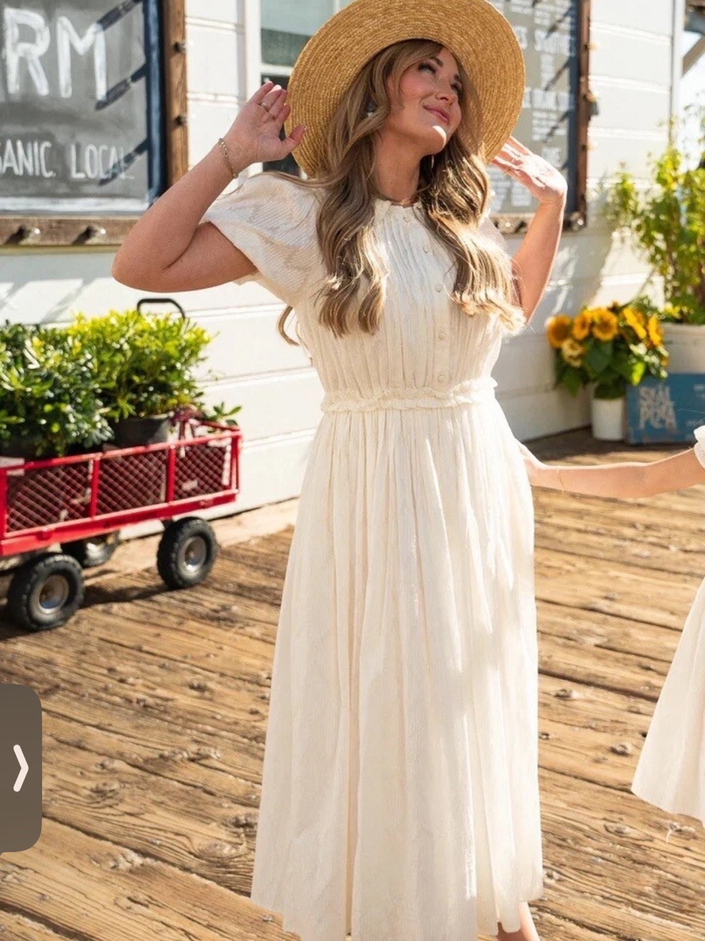 Ivy City Co Betty White Button-Front Midi Dress with Puff Sleeves